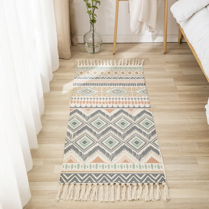 Кухонный коврик с кисточками тканый для гостиной прихожей небольшие хлопковые