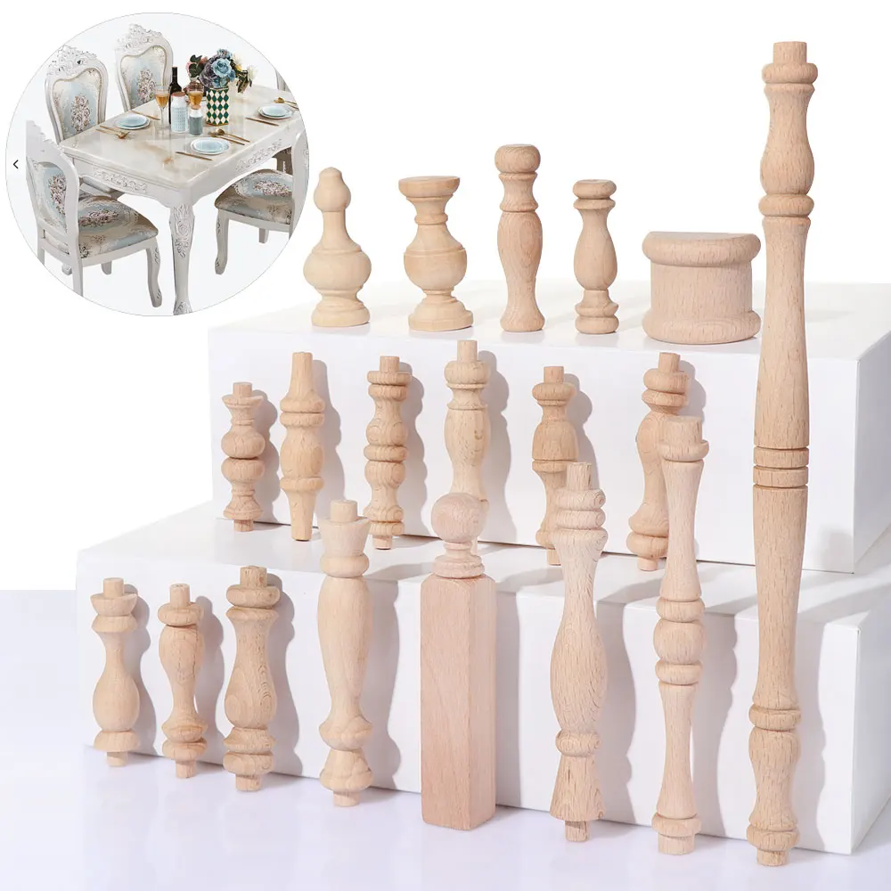 1 шт. резиновые винтажные резные ножки из массива дерева в европейском стиле для