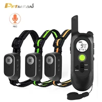 usb recordable electric dog training collar waterproof pet remote vibration buzzer shock for large and small dogs training lcd