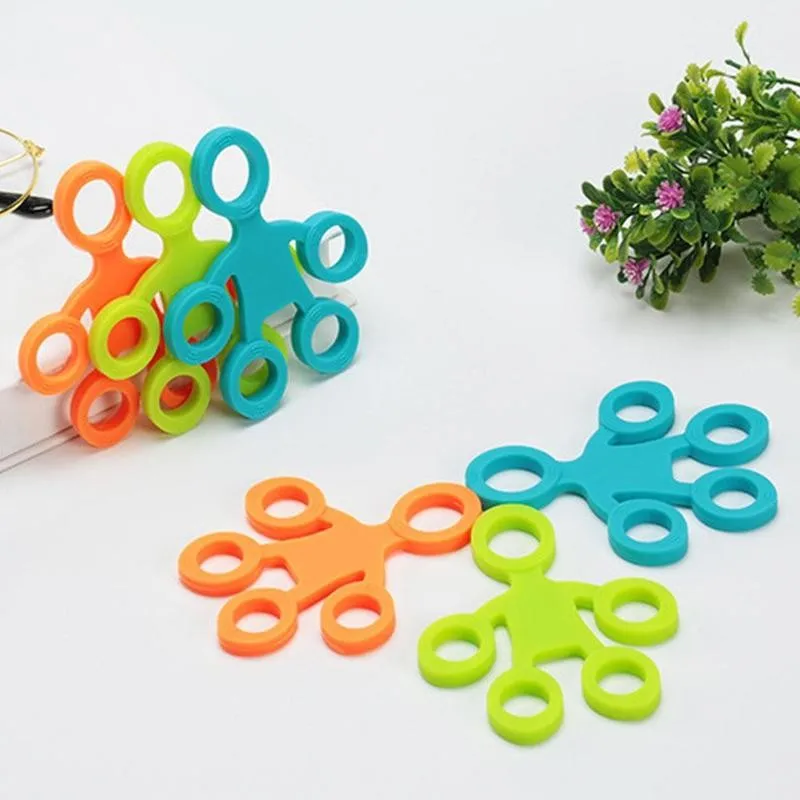 Juguetes antiestr&eacute;s de Gel de s&iacute;lice para ni&ntilde;os, anillo de mano, dedo de adulto, banda de entrenamiento de fuerza-2