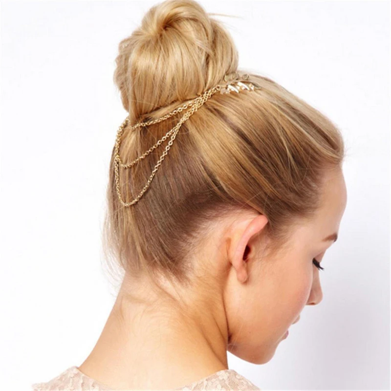 Женский металлический ободок с кисточками аксессуар для волос зажим украшение