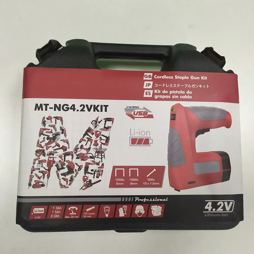 

4.2V Portable Electric Tacker Gun Electric Nail Gun 30pcs/min Woodworking Tool USB Rechargeable Lithium Battery