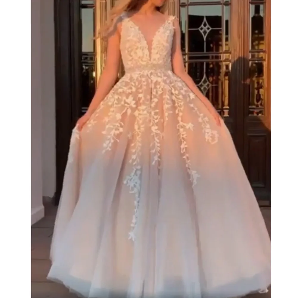 Женское винтажное вечернее платье длинное ТРАПЕЦИЕВИДНОЕ ПЛАТЬЕ С V-образным