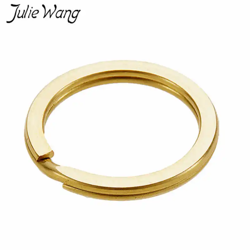 Julie Wang 10PCS 25/30mm Copper Round Key Ring Keychain Split Keychains Chains Jewelry Making Accessory | Украшения и аксессуары