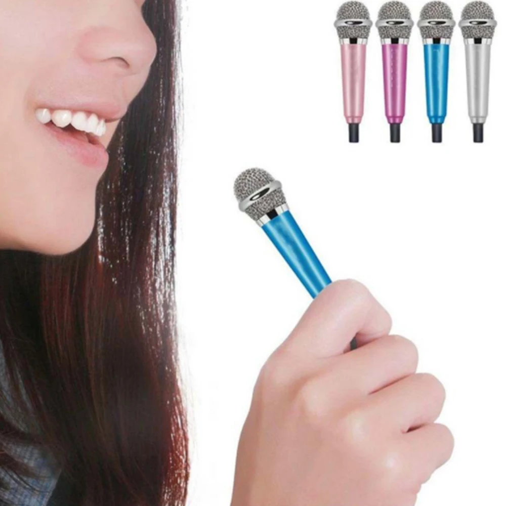 

Good Quality Portable 3.5mm Stereo Studio Mic KTV Karaoke Mini Microphone For Cell Phone Laptop PC Desktop Small Size Mic