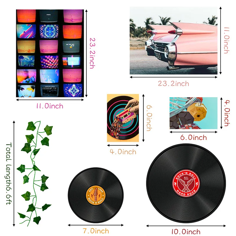 Kit de Collage de fotos de pared de estilo Retro para ni&ntilde;os y adultos, tarjeta de modelo de &aacute;lbum Vintage de vides falsas, decoraci&oacute;n de dormitorio, 48 piezas-2