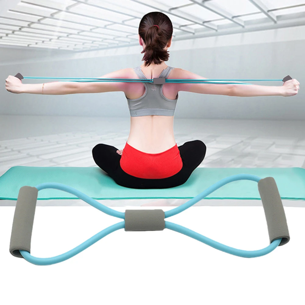 

8 слово каучук Йога экспандер для груди, для фитнеса Веревка Спортивные оборудование для упражнений и тренировок в помещении Уличное оборуд...