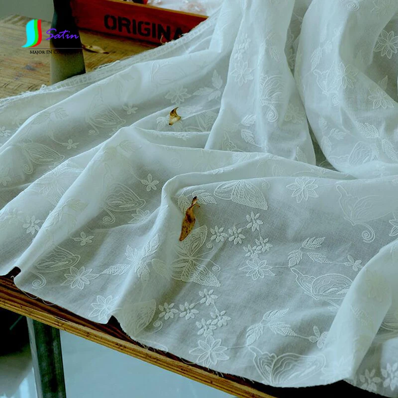 Детская юбка пальто домашняя ткань украшение риса Белый цветок Вышивка вырезами