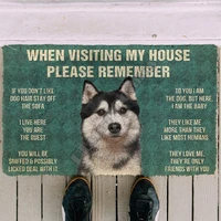 please remember husky dogs house rules doormat indoor doormat non slip door floor mats decor porch doormat