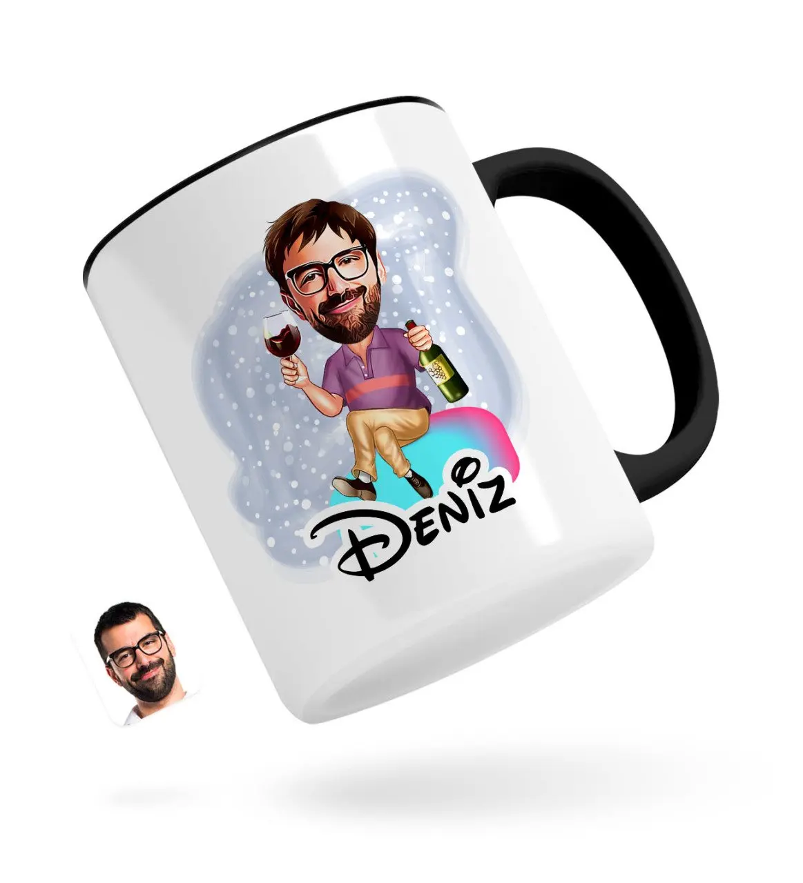 

Персонализированные Для мужчин с карикатурой черная кружка Bardak-2