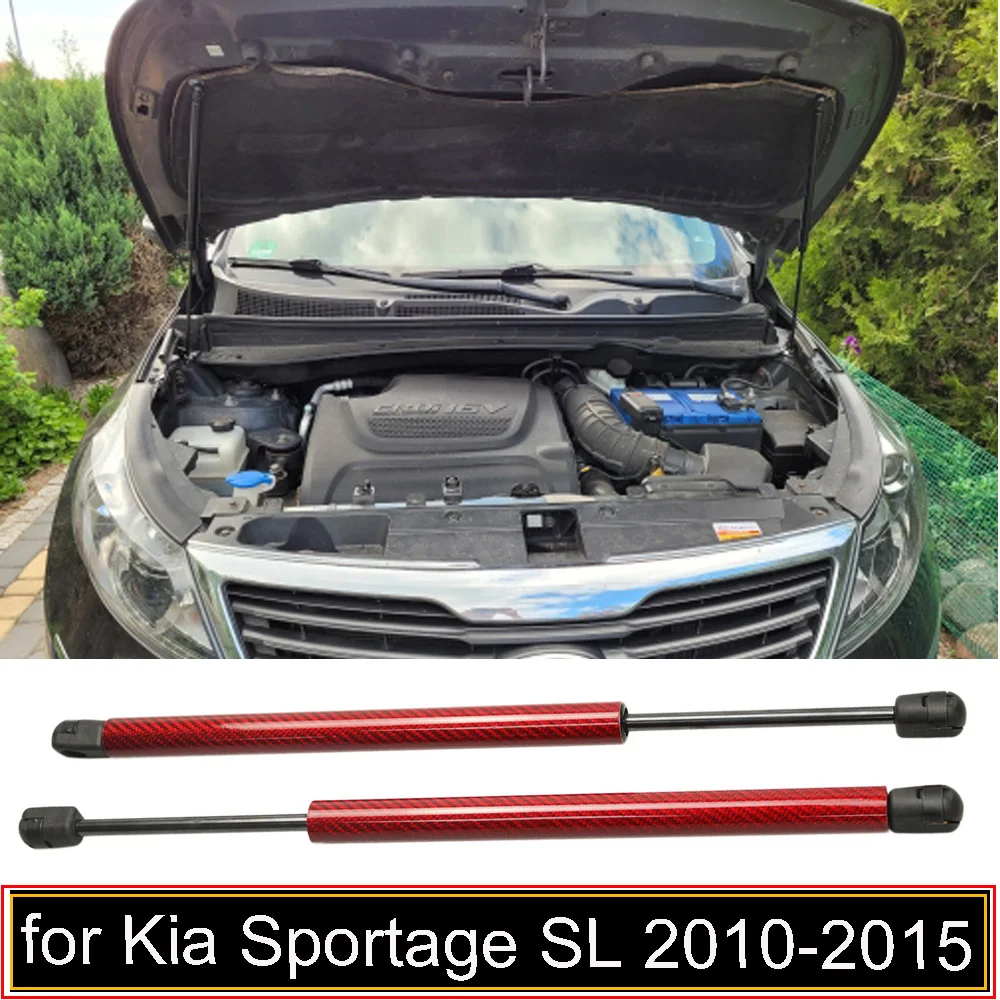 for  Kia Sportage SL 2010-2015 Front Hood Bonnet Modify Gas Struts Carbon Fiber Lift Support Gas Springs Damper
