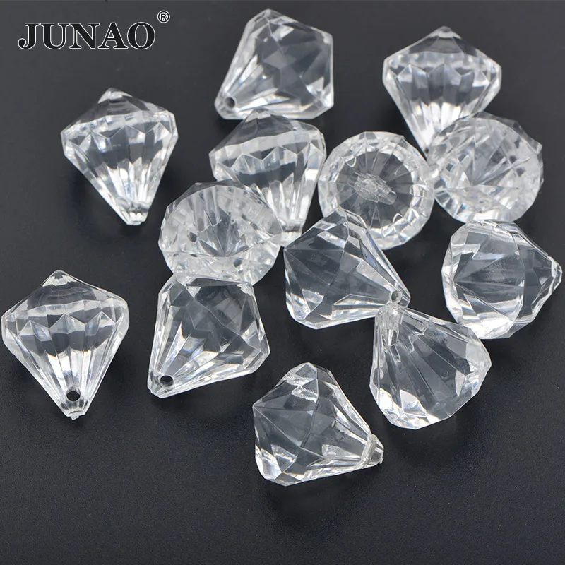 8pcs 20x25mm Cone JUNAO 30 мм прозрачные акриловые Висячие бусины, стразы в форме сердца, бусины для рукоделия, изготовление украшений, занавески - Цвет: 8pcs 20x25mm Cone