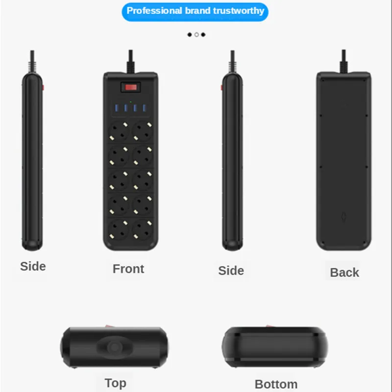 Удлинитель электрический с 4 USB-портами на 6 розеток 10 отверстий | Обустройство