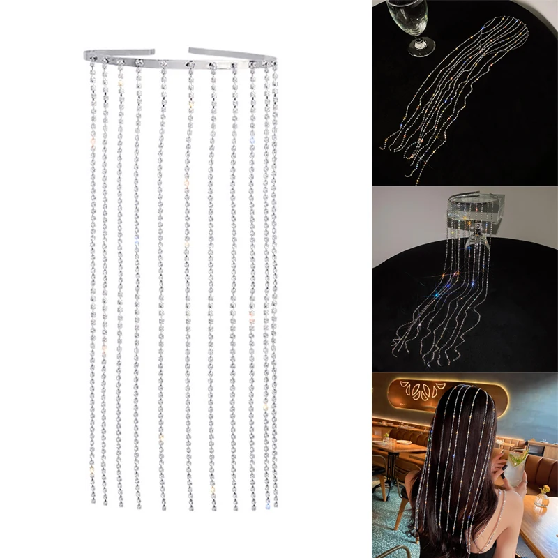 

Недавно Стразы длинные повязка на голову с бахромой заколки для волос Свадебная вечеринка Женские аксессуары для волос для женщин и девоче...