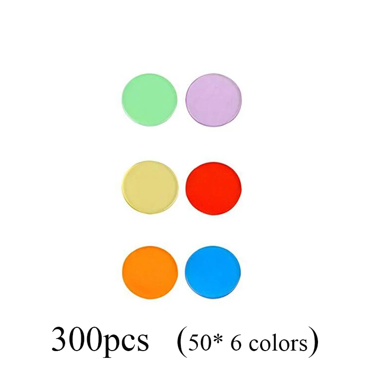 300pcs 120/240/300 шт Жетоны красочные Пластик круглый маджонг Жетоны игра бинго зажимы Жетоны покер Жетоны для игры в покер, Настольная игра - Цвет: 300pcs