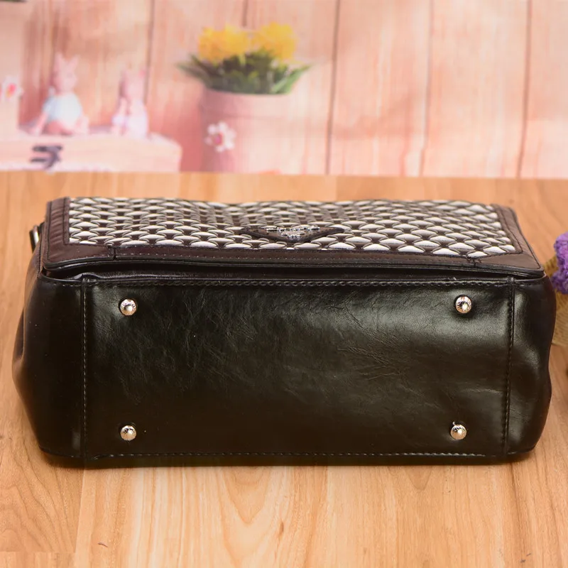 

Fashion Bag Women High Quality PU Leather Shoulder Bag Weaving Female Bag Crossbody Black Bags Woman