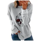 Толстовка Женская с длинным рукавом, модный Свободный свитшот с принтом черепа, пуловер, уличная одежда