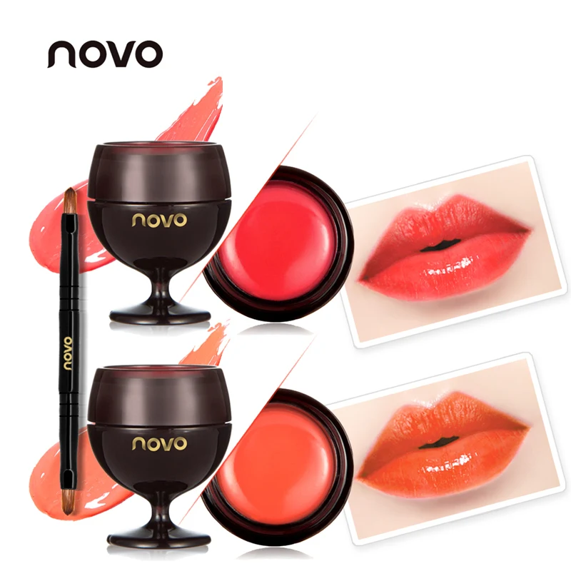 2 шт./лот Желейная помада с красным вином набор из двух кисточек для губ