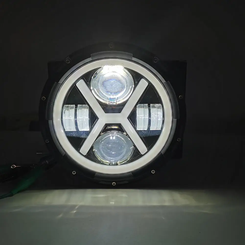 500 Вт лм 7-дюймовый светодиодный желтый белый гало ангельские глазки фары s для Jeep