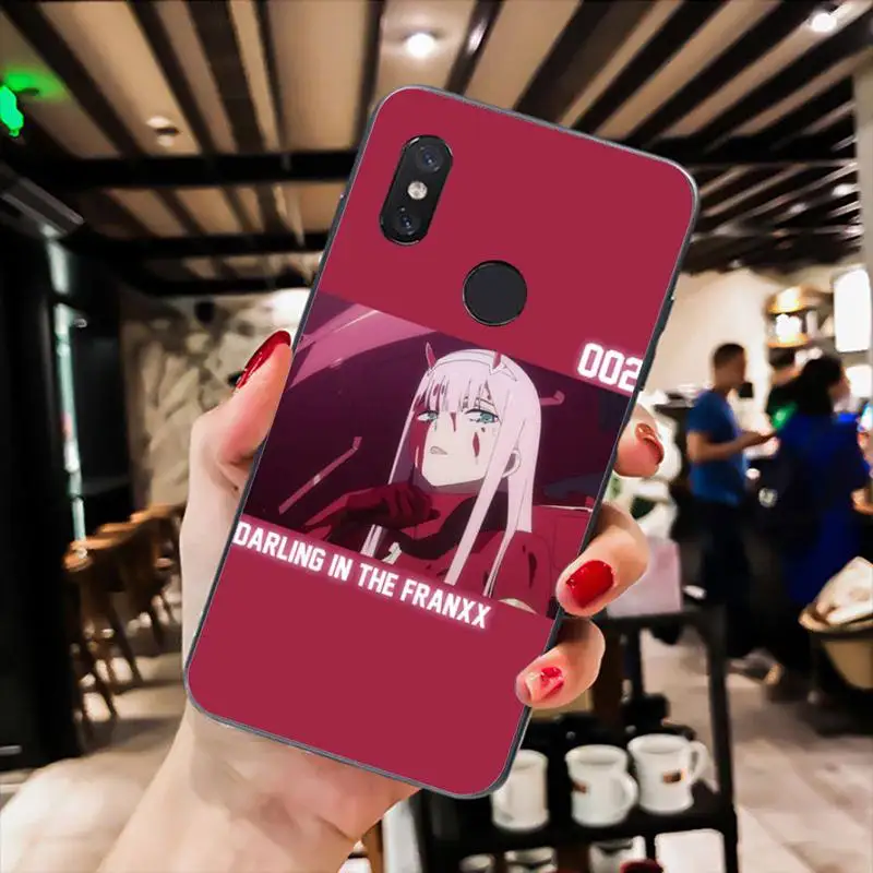 

Darling Franxx 002 Phone Case For Xiaomi Mi 5 6 A2 A2lite A1 9 9SE 8Lite 8explorer Pocophone F1 Black Soft TPU Cove Fundas