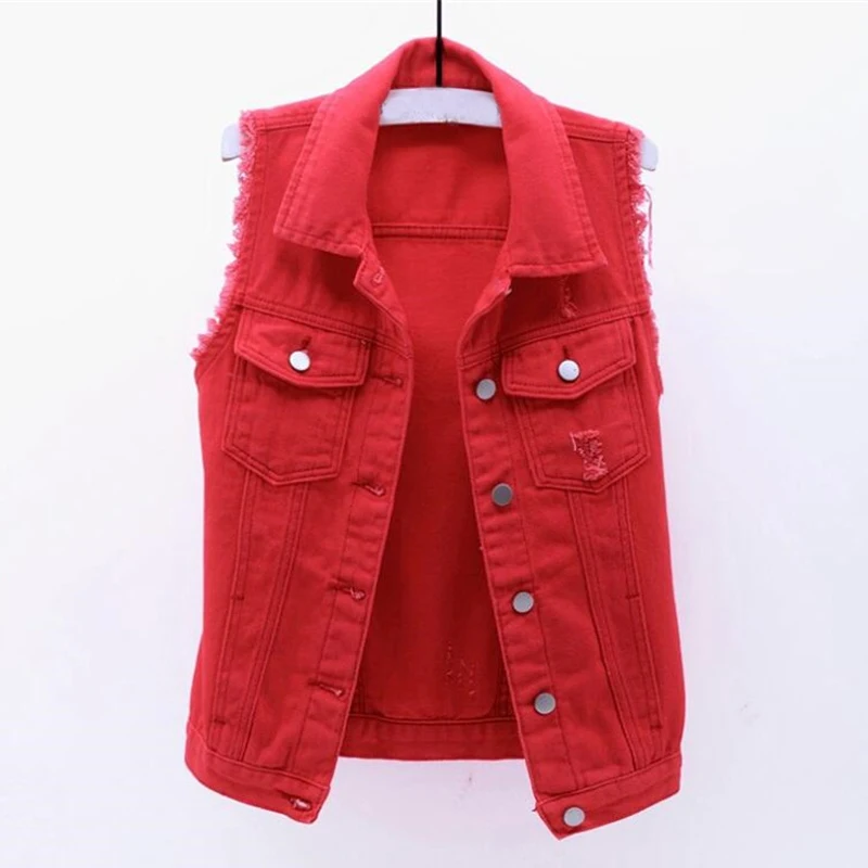 Жилет Женский Повседневный жилет Студенческая джинсовая женская модная