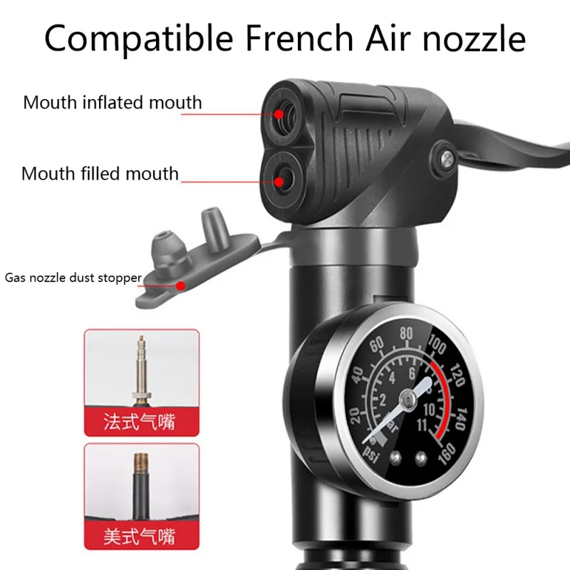 

Портативный велосипедный насос из алюминиевого сплава, велосипедный насос для шин, ультралегкие велосипедные воздушные насосы высокого да...