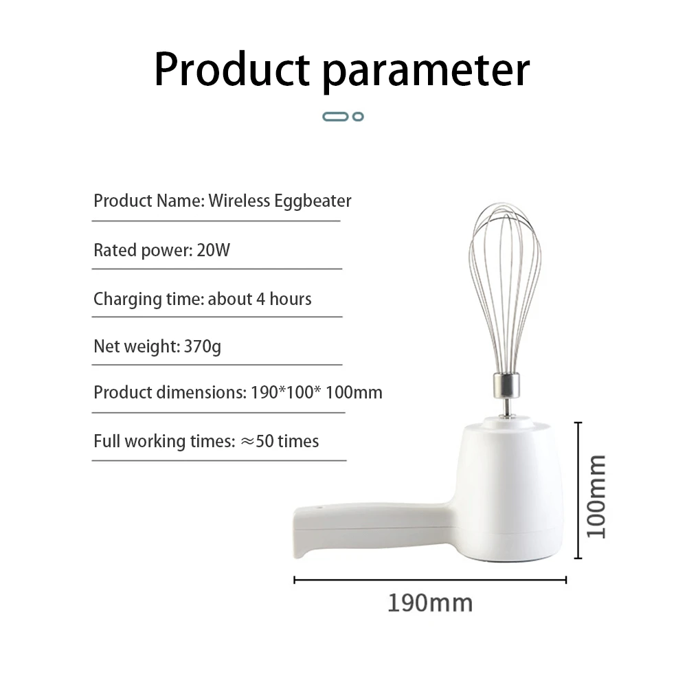 

NEW Wireless Portable Electric Food Mixer Hand Blender Dough Blender Egg Cream Beater Hand Mixer