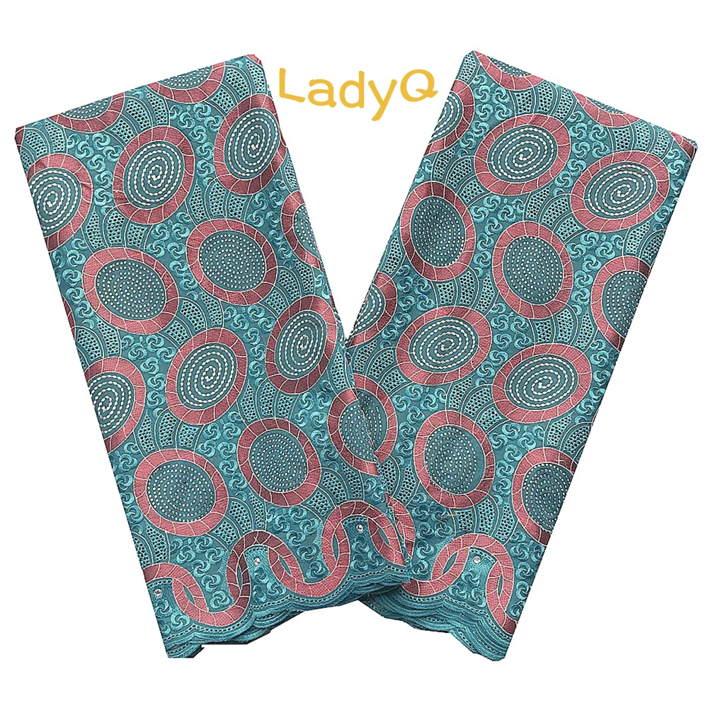 Новая швейцарская вуаль кружева в Швейцарии Африканская Хлопковая зеленая