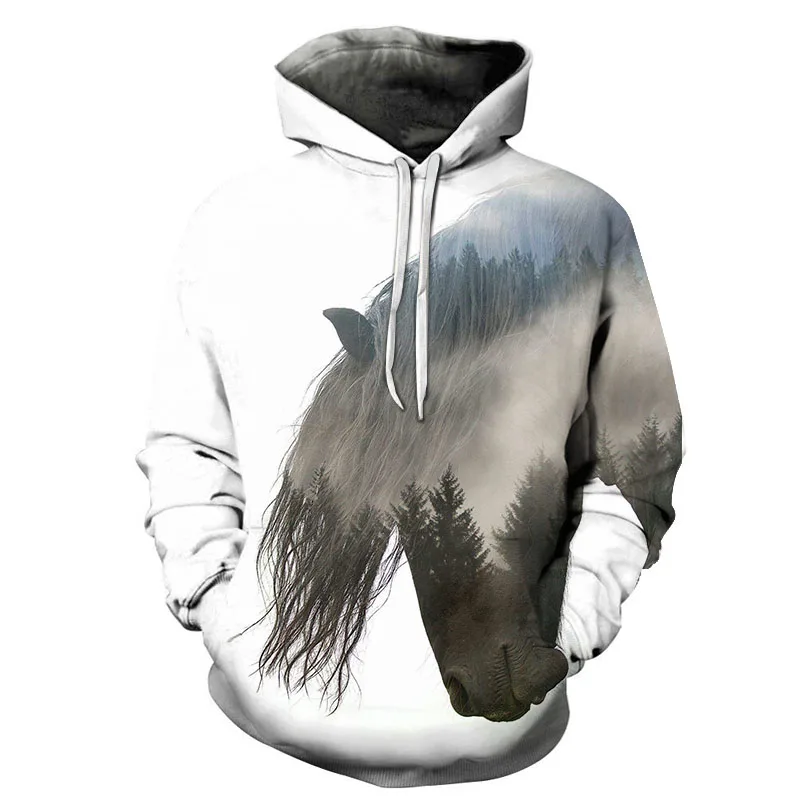 AFKH1803(Asian Size) Горячая Распродажа красочная лошадь Мужская толстовка с принтом женский 3D пуловер для мужчин толстовки осень длинный рукав мужская куртка - Цвет: AFKH1803(Asian Size)