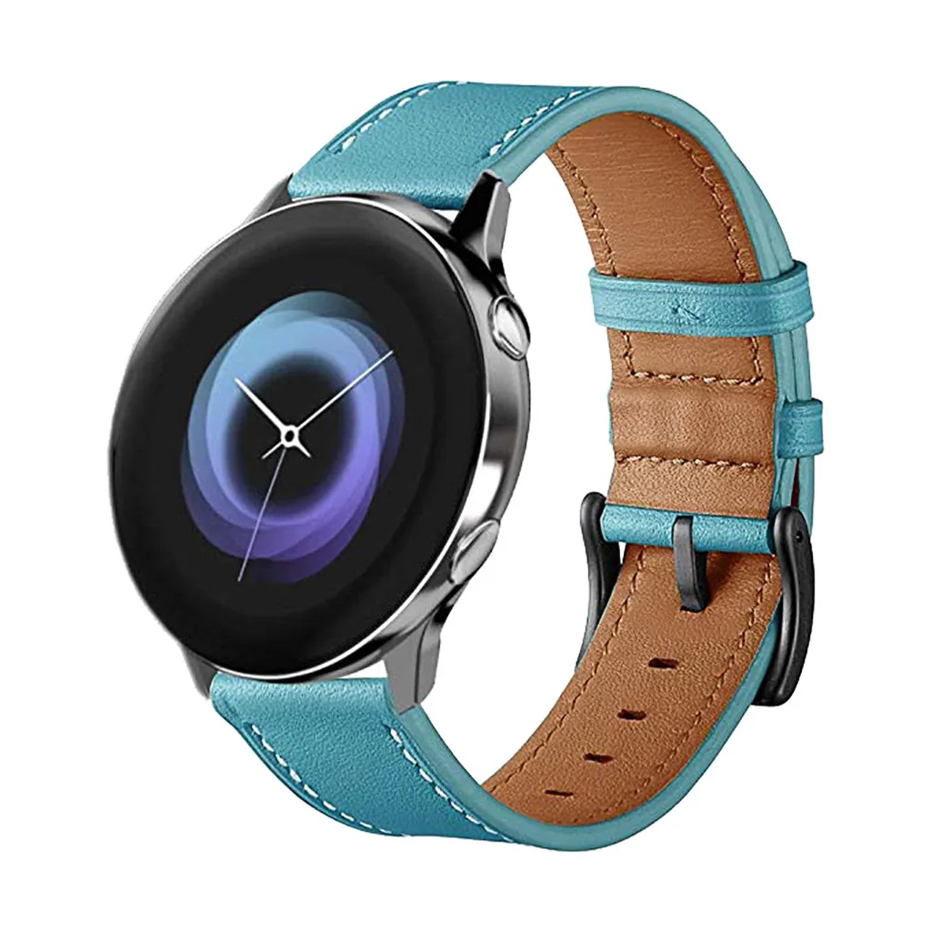 

Leather Replacement Watch Wrist Strap Band For Samsung Galaxy Watch active 20mm Quick Release SmartWatch Support Accessories