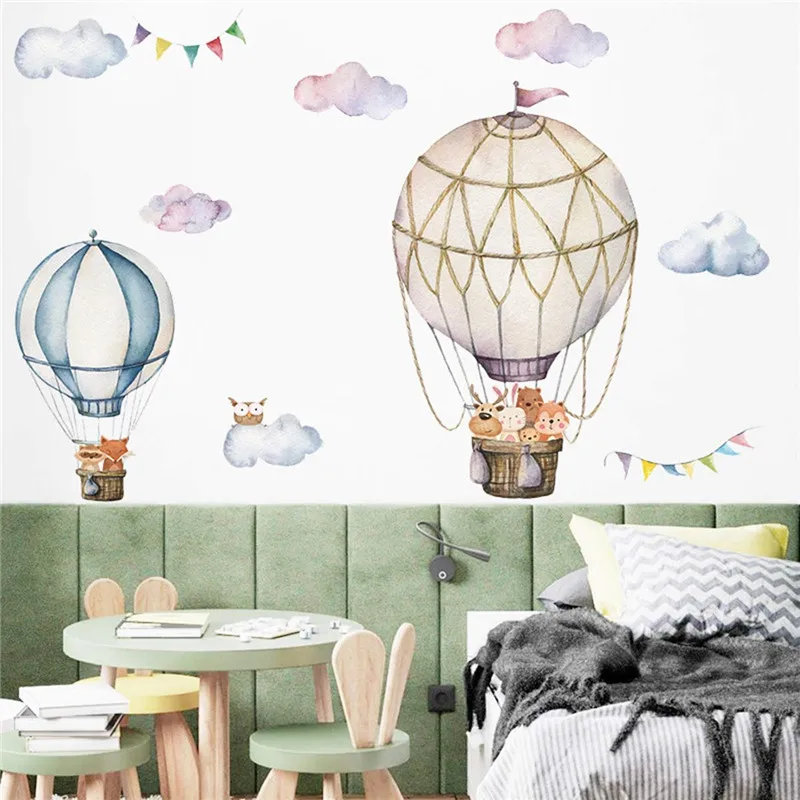 

Cartoon Kids room Wall Decor Wall Stickers Home Decoration Art Mural Hot Air Balloon Wall Stickers Cute Sticker Wallpaper