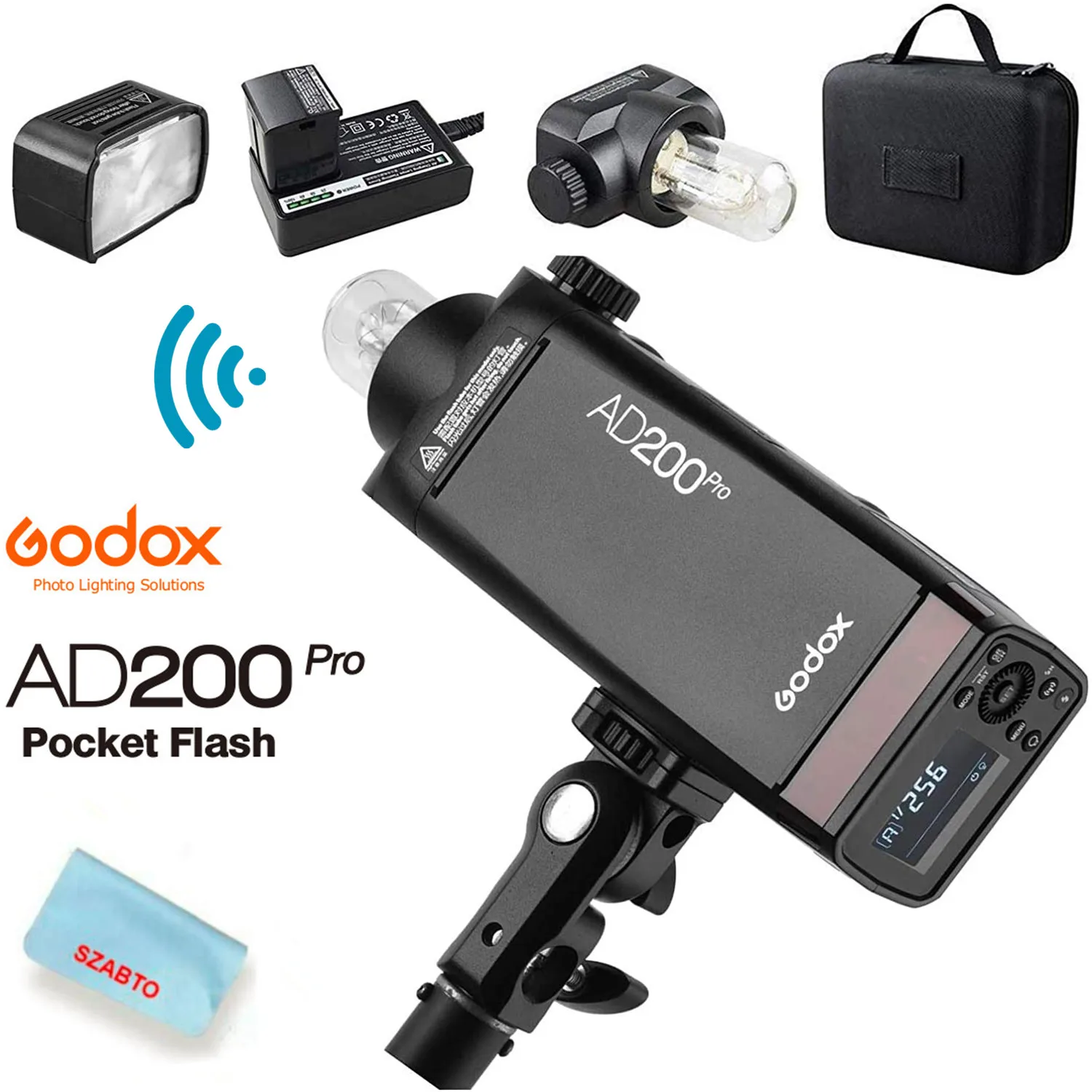 GODOX AD200Pro AD200 PRO, 200Ws 2,4G Flash Strobe, 1/8000 HSS, 500 вспышек полной мощности, утилизация 0,01-1,8 с, батарея 2900 мАч