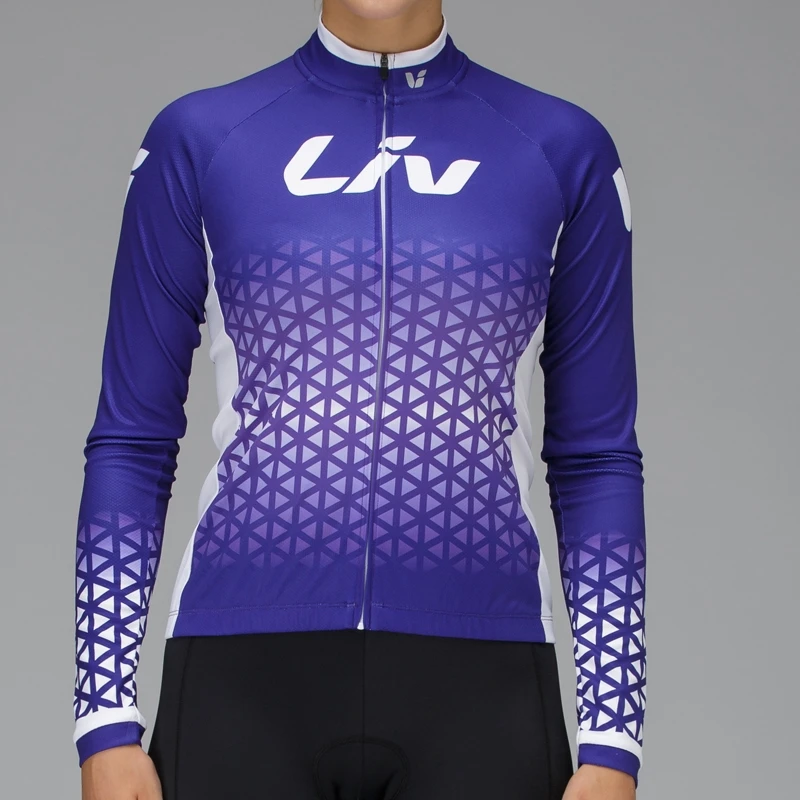 Осень 2021 Женский комплект одежды LIV из Джерси с длинным рукавом для езды на