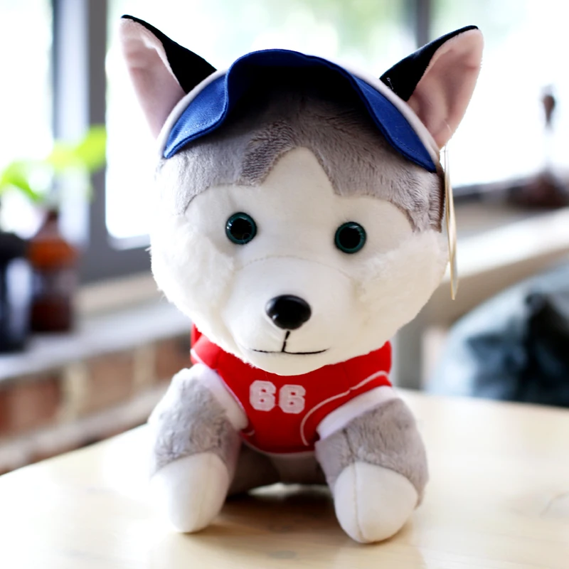 husky Игрушек! Милая плюшевая игрушка по мотивам мультфильма спортивная одежда собака мопс граница колли Хаски Шиба щенок Мягкая кукла День рождения Рождественский подарок 1 шт - Цвет: husky