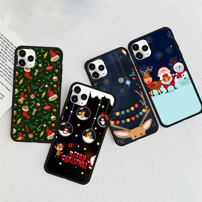 Новогодний художественный чехол для Iphone SE2020 6S 7 8 Plus X XR XS MAX 11 Pro Max Santa|Бамперы| |