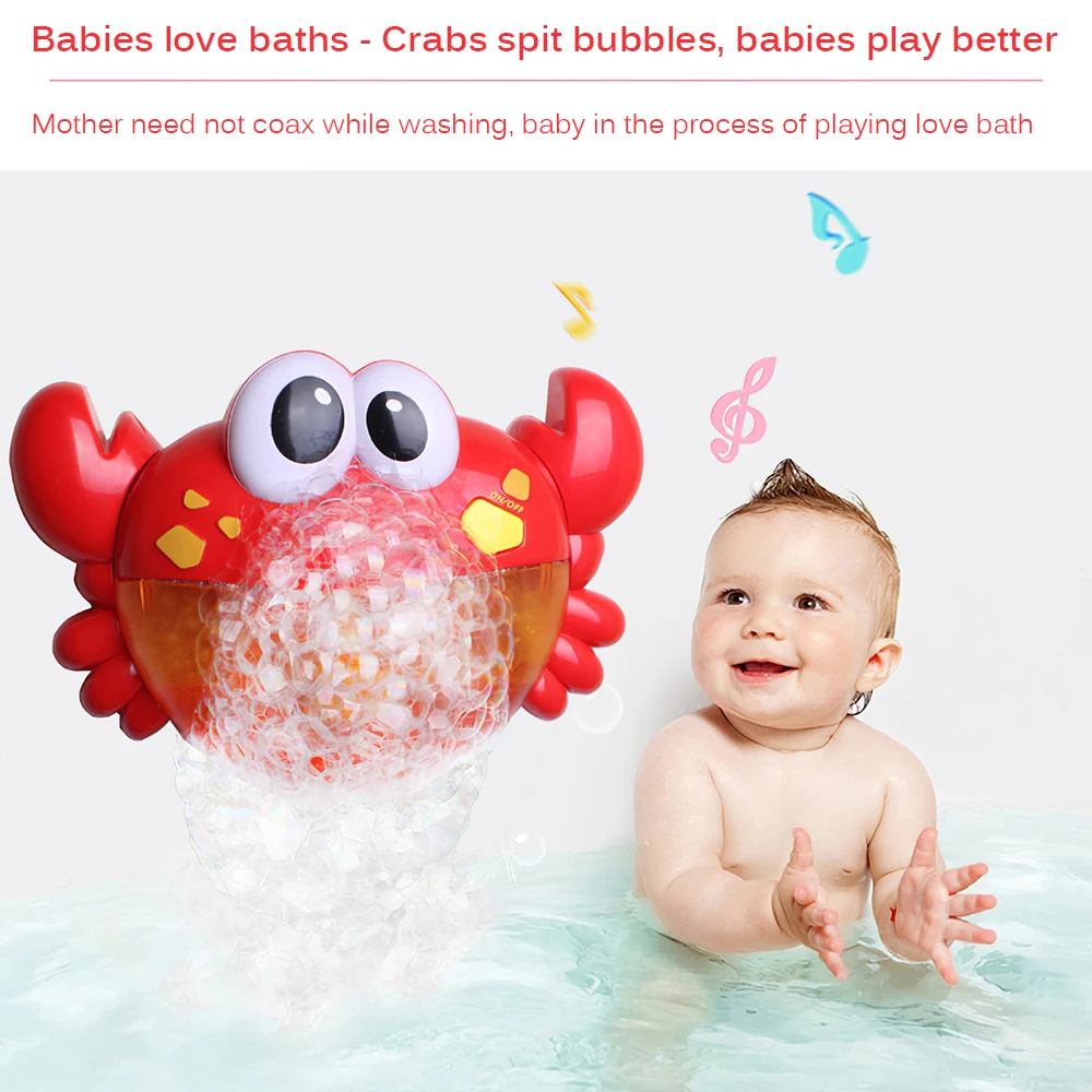 

Outdoor Bubble Machine Crabs Music Kids Bath Toy Bathtub Soap Automatic Bubble Maker Baby Bathroom Toy For Children