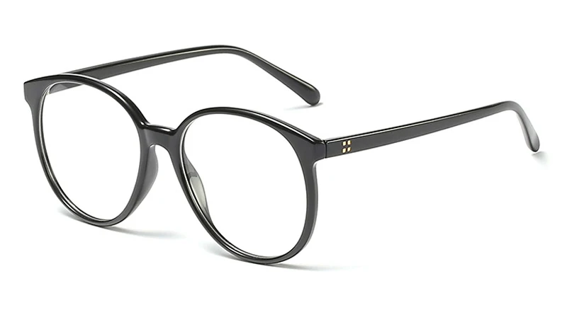 black with clear Peekaboo, большие круглые очки, оправа для женщин, Ретро стиль, заклепки, украшение, негабаритные, мужские очки, оптические прозрачные линзы, черный, Леопардовый, синий - Цвет оправы: black with clear