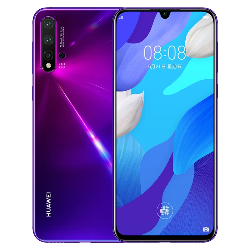 Смартфон huawei Nova 5 Pro, четыре ядра, 3500 мА/ч, 5 камер, 32 Мп+ 48 Мп+ 16 Мп+ 2 Мп+ 2 Мп+ 2 Мп, 6,39 дюйма, OLED, полный экран, NFC, супер зарядка