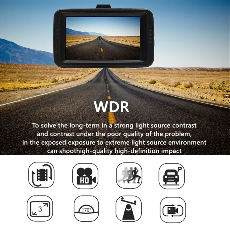 Odare Dash Cam Full HD 1080P 3 0 &quotэкран Автомобильный видеорегистратор Камера регистратор