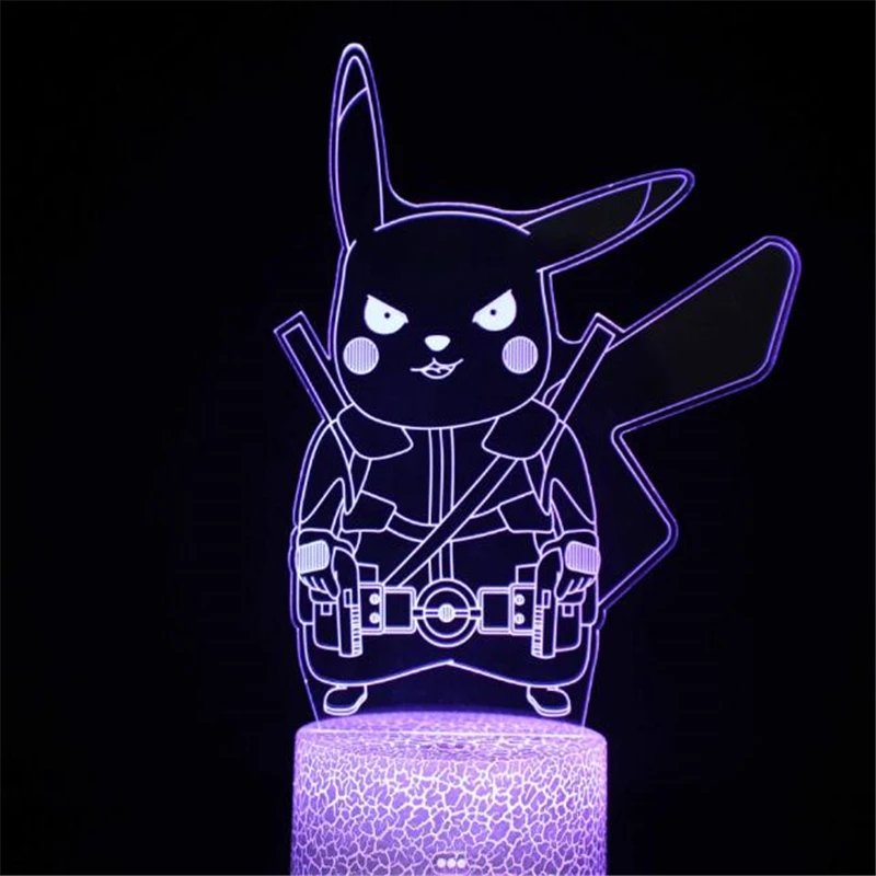 Одежда с изображением покемона Пикачу 3D лампа Аниме Драконий жемчуг