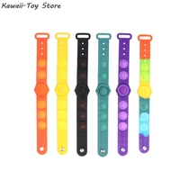 portable press decompression toys fidget simple dimple bracelet toys pops it stress relief hand figet toys soft silicone gifts