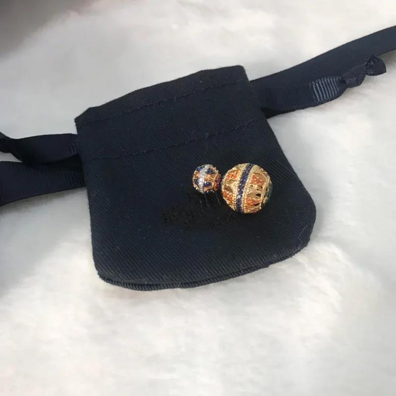 Модный шарм копия 1:1 многоцветный Underlobe моно серьги для женщин Роскошные