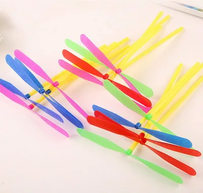 2 шт./компл. пластиковый бамбуковый вертолет бамбуковая игрушка Стрекоза