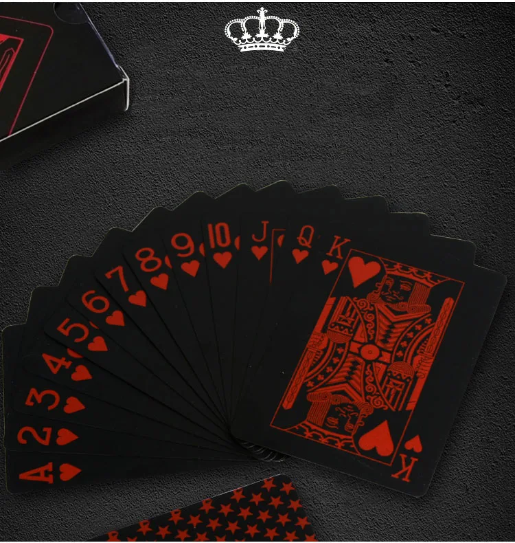 10 deck качество черный-Серебряный Водонепроницаемый Пластиковый магический Набор Игральных Карт прочный покер настольная игра Техасская Магическая коробка-упакованная