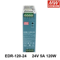 mean well edr 120 24 90 264v ac to dc 24v 5a 120w single output industrial din rail switching power supply meanwell driver