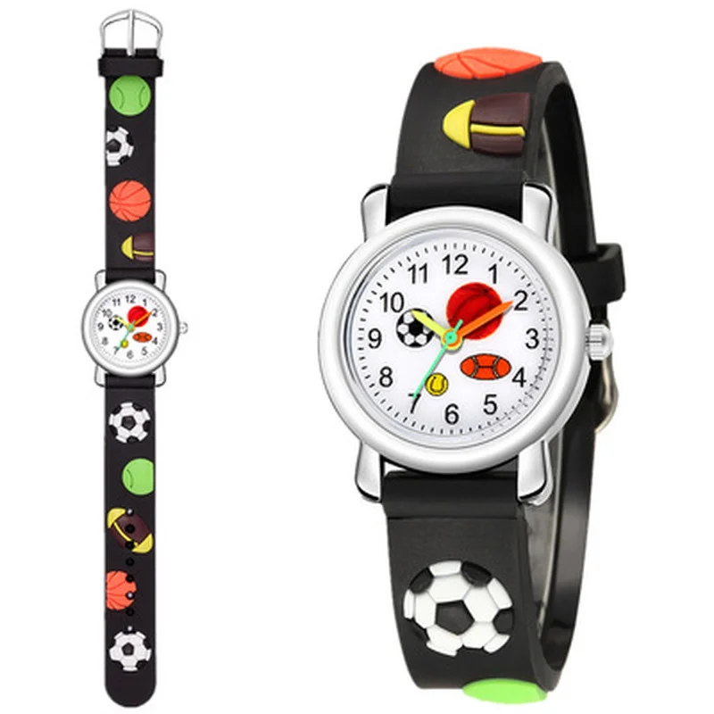 

Football Silicone Kids Watches Unique Design Cartoon Ball Wristwatch Boy Quartz Montre Enfant Children Birthdays Gift