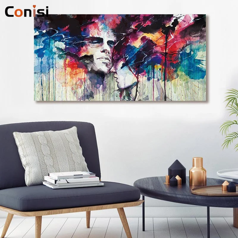 Conisi красочные влюбленные пар Скандинавская масляная живопись Домашний декор