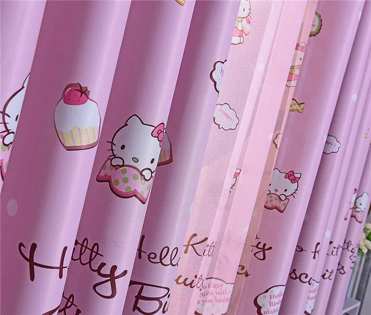 Blackout High Shading Curtains for Kids Bedroom Cloth Children Cartoon Cat Princess Boys Girls Curtain Living Room Window Drapes | Дом и сад