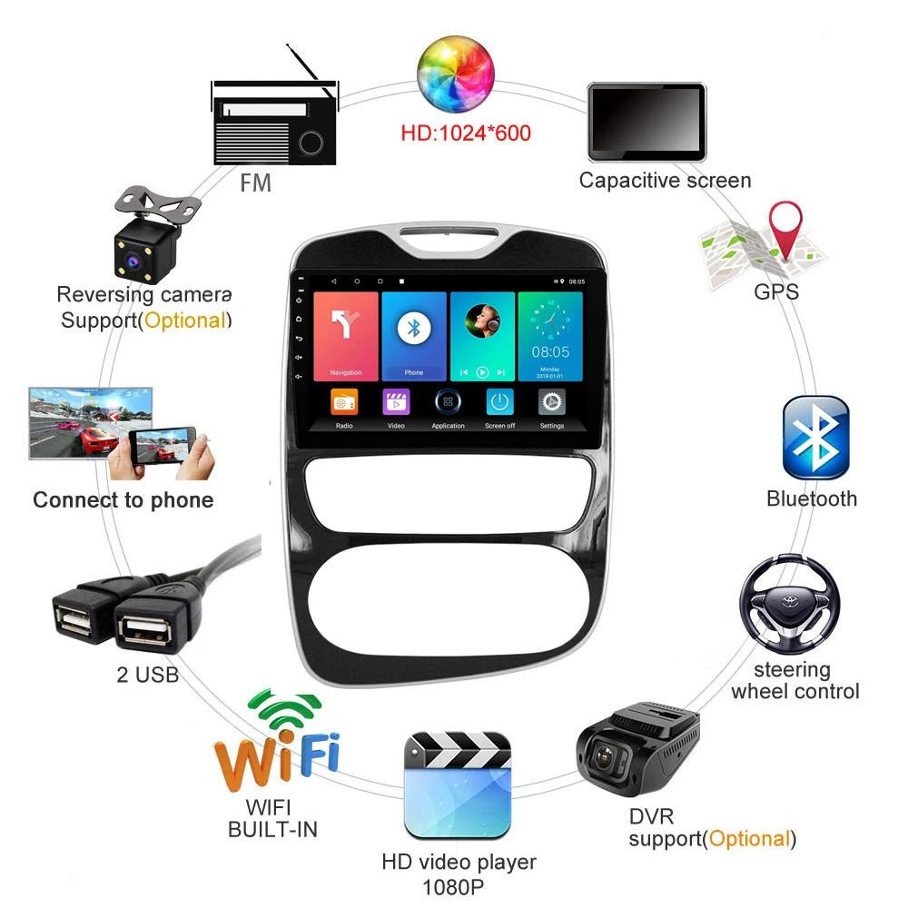 Автомагнитола 2DIN мультимедийный видеоплеер MP5 10 1 дюйма Android Wi Fi GPS навигация