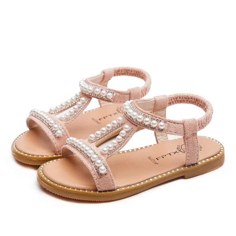 

Priness Summer Girls Shoes 2021 Fashion Pearl Sweet Children Sandals for Girls Toddler Baby Princess Shoes Girls Sandals 2021